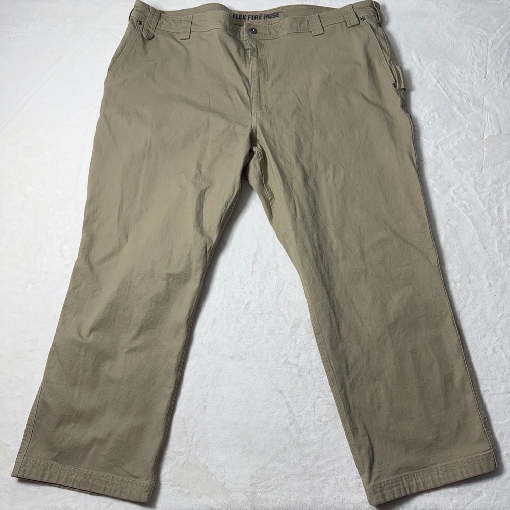 Duluth‎ Trading Pants Mens Size 48x30 Tan Flex Fire Hose Work Utility Carpenter